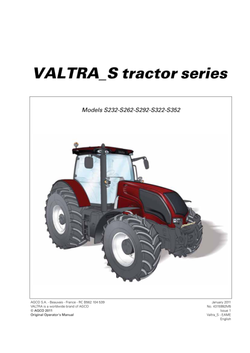 Valtra S232, S262, S292, S322, S352 (S Series & S3 Series) Tractors Repair Manual - Image 2