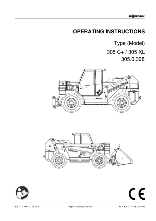 Sennebogen 305.0.398 (305 C+ & 305 XL) Operators, Maintenance and Parts Manual - Image 2