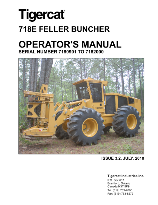 Tigercat 718E Feller Buncher Repair Service Manual (SN 7180901 - 7182000) - Image 2