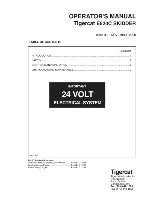 Tigercat E620C Skidder Repair Service Manual (6205001 – 6205200) - Image 2