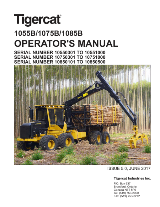 Tigercat 1055B, 1075B, 1085B Forwarder Repair Service Manual - Image 2