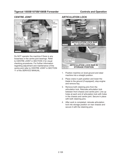 Tigercat 1055B, 1075B, 1085B Forwarder Repair Service Manual - Image 5