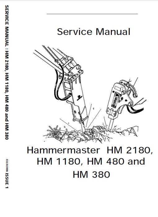 JCB Hammermaster HM 2180, HM 1180, HM 480, HM 380 Service Repair Manual