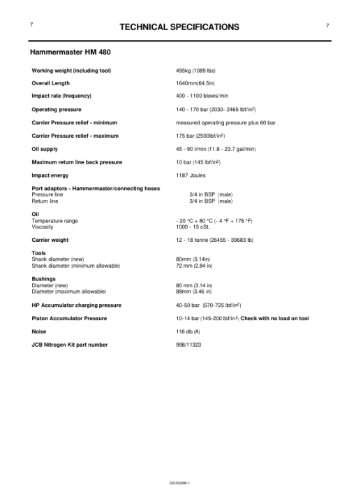 JCB Hammermaster HM 2180, HM 1180, HM 480, HM 380 Service Repair Manual - Image 2