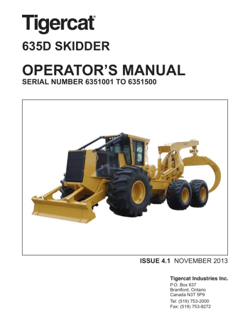 Tigercat 635D Skidder Repair Service Manual (6351001 – 6351500) - Image 2