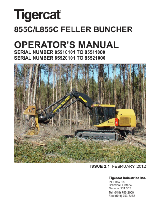 Tigercat 855C, L855C Feller Buncher Repair Service Manual - Image 2