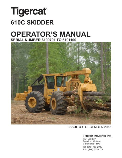 Tigercat 610, 610C Skidder Repair Service Manual - Image 2