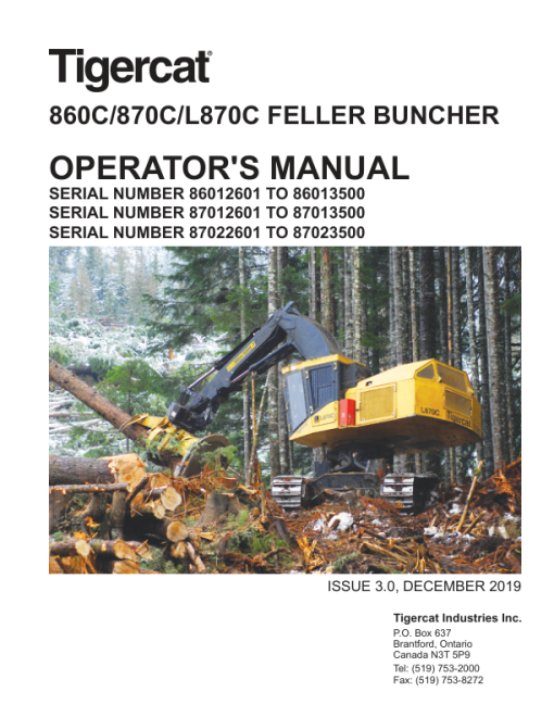 Tigercat 860C, 870C, L870C Feller Buncher Repair Service Manual - Image 2