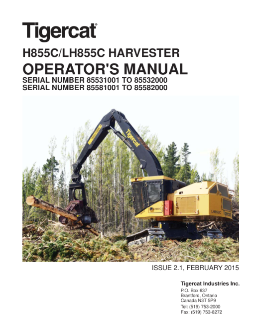 Tigercat H855C, LH855C Harvester Repair Service Manual - Image 2