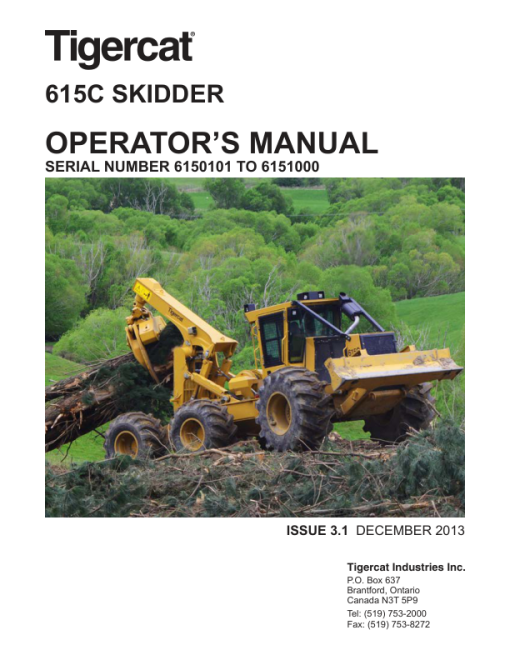 Tigercat 615C Skidder Repair Service Manual (6150101 - 6151000) - Image 2