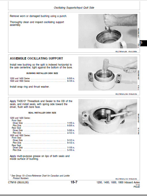 John Deere TeamMate I 1200, 1400, 1600, 1800 Series Inboard Planetary Axles Manual - Image 4