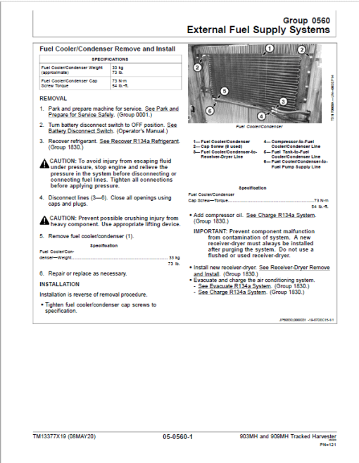 John Deere 903MH Harvester Repair Manual (S.N C271505 - C317981 & D271505 - D317981) - Image 4