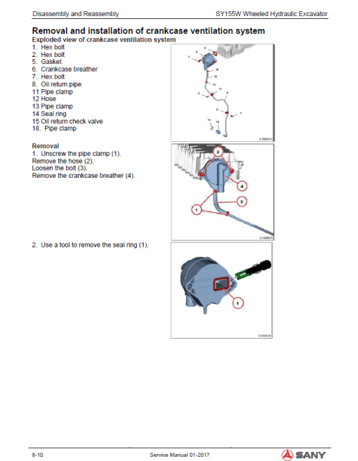 Sany SY155W Hydraulic Excavator Repair Service Manual - Image 4