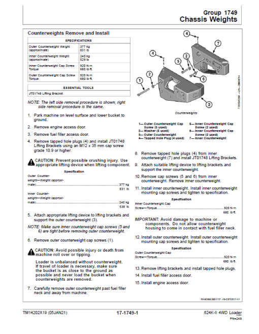 John Deere 624K-II 4WD Loader Technical Manual (S.N after C001001 & D001001 -) - Image 4