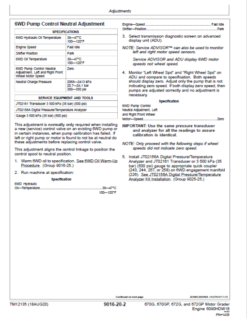 John Deere 670G, 670GP, 672G, 672GP Grader Manual (S.N 634380 - 656507 & Engines W16) - Image 4