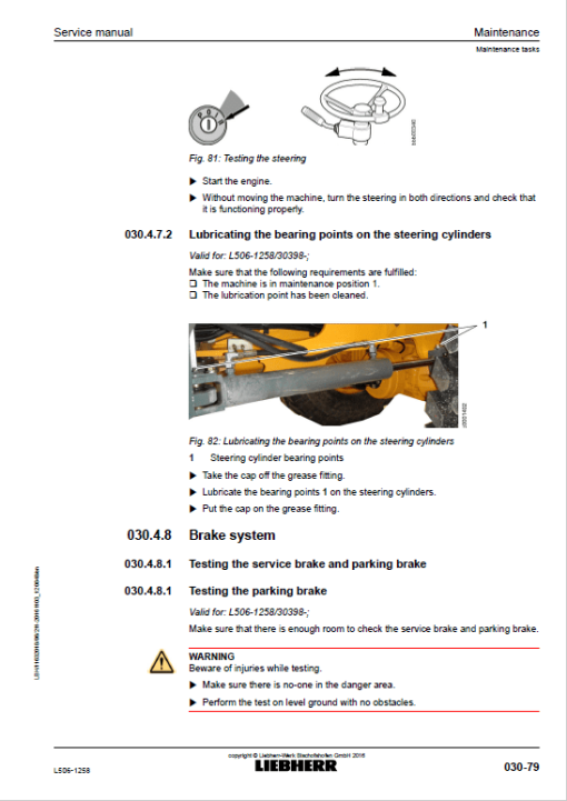 Liebherr L506 Type 1258 Stereo Wheel Loader Service Manual - Image 4