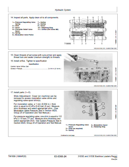 John Deere 310SE, 315SE Backhoe Loader Repair Technical Manual - Image 4