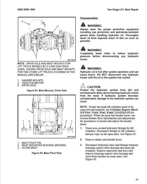 Hyster H2.0FT, H2.5FT, H3.0FT, H3.5FT Forklift Truck Repair Service Manual ( S.N L177) - Image 3