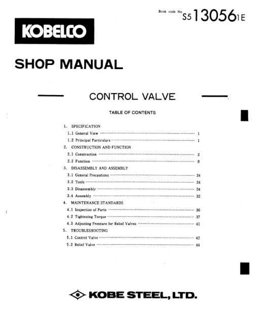 Kobelco K907D and K907DLC Excavator Service Manual - Image 4