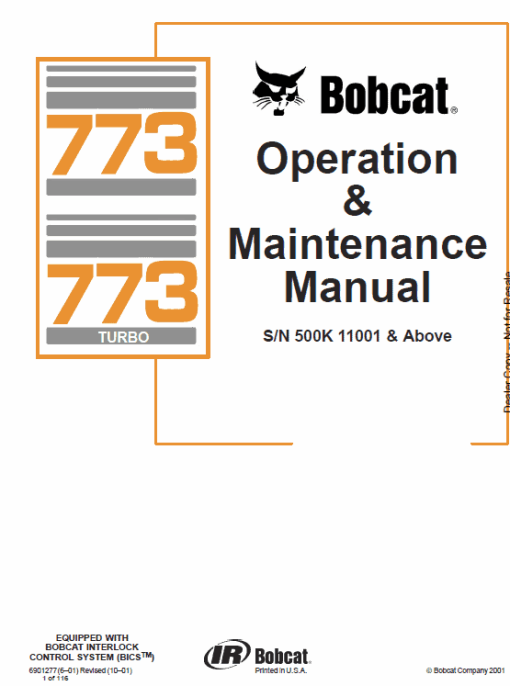 Bobcat 773 G-series Skid-Steer Loader Service Manual - Image 2