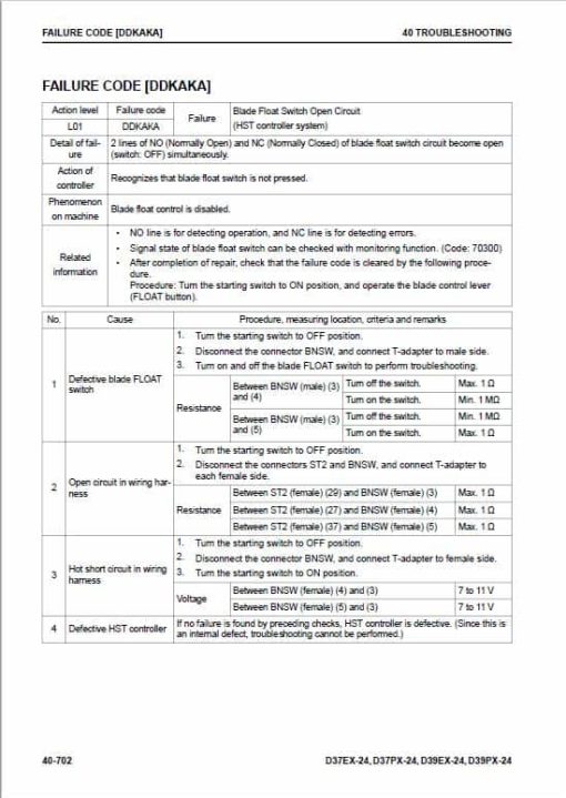 Komatsu D37EX-24, D37PX-24, D39EX-24, D39PX-24 Dozer Service Manual - Image 4