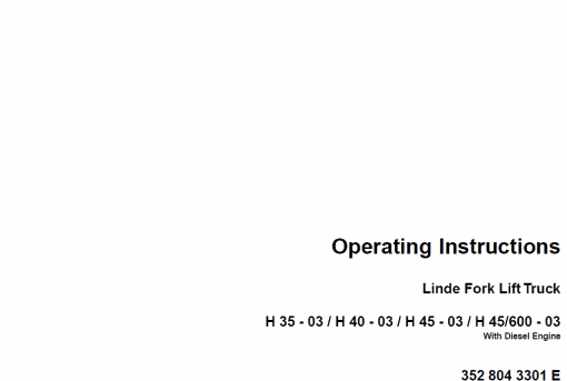 Linde Forklift Truck 352 Series H35, H40, H45 Repair Service Training Manual - Image 5