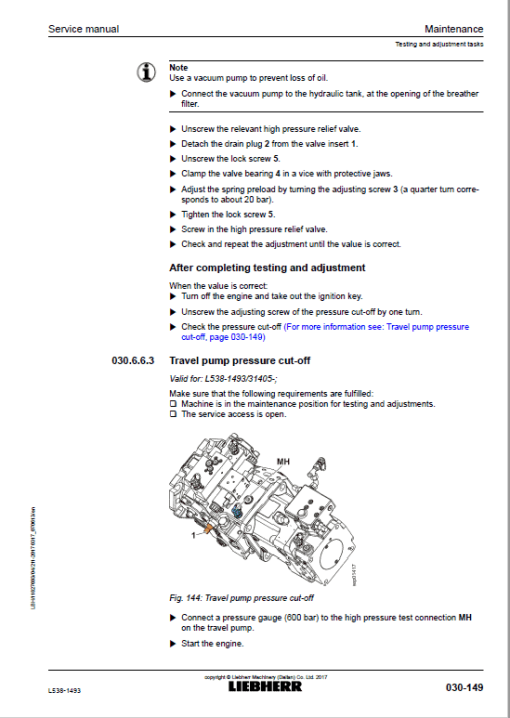 Liebherr L538 Type 1493 Wheel Loader Service Manual - Image 4