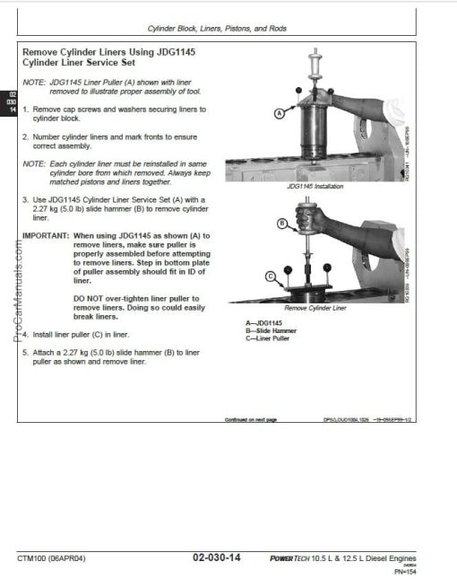 John Deere PowerTech 10.5L, 12.5L Base Engine Service Repair Manual (CTM100) - Image 4