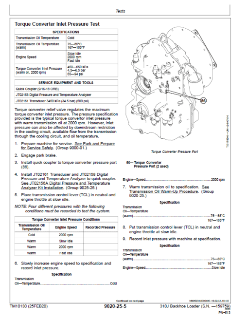 John Deere 310J Backhoe Loader Repair Technical Manual (S.N before - 159759 ) - Image 4