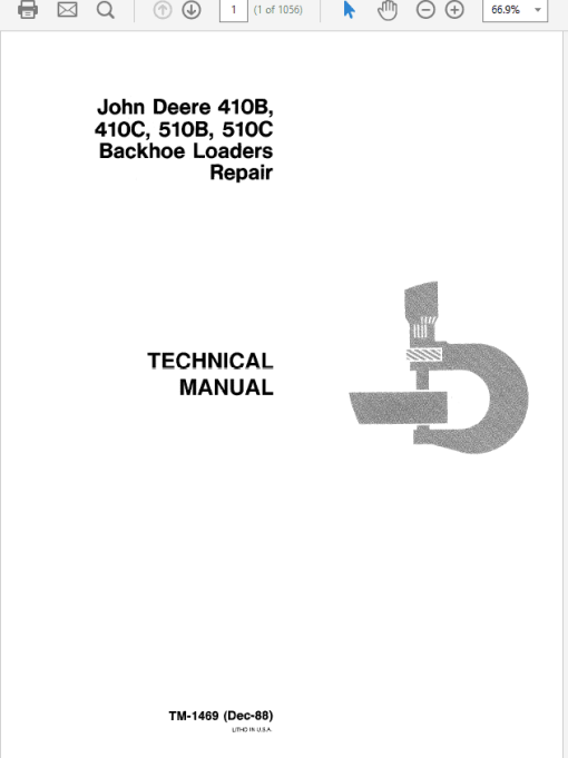 John Deere 410B, 410C, 510B, 510C Backhoe Loader Technical Manual