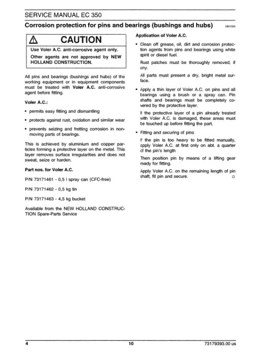 New Holland EC350 Crawler Excavator Service Manual - Image 4