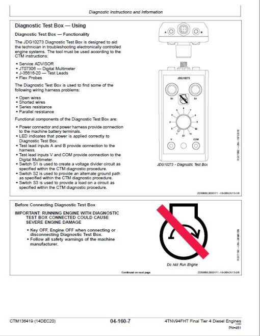 John Deere 4TNV94FHT Diesel Engine Tier 4 Component Technical Manual (CTM136419) - Image 4