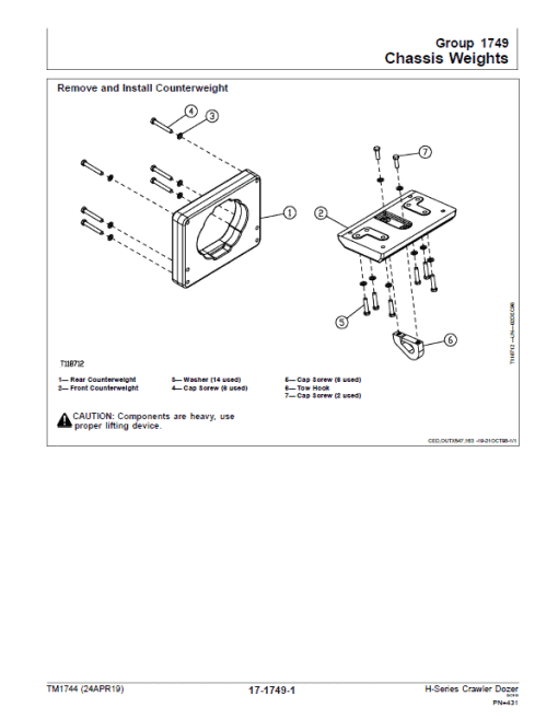 John Deere 450H, 550H, 650H Crawler Dozer Technical Manual (TM1743 and TM1744) - Image 3