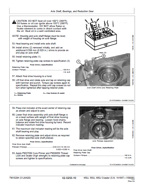 John Deere 450J, 550J, 650J Crawler Dozer Technical Manual (SN. from 141667-159986) - Image 4