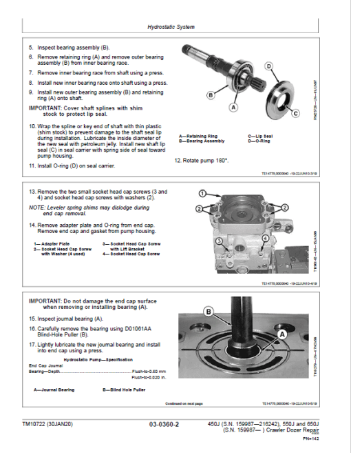 John Deere 450J, 550J, 650J Crawler Dozer Technical Manual (SN. from 159987 -216242) - Image 4