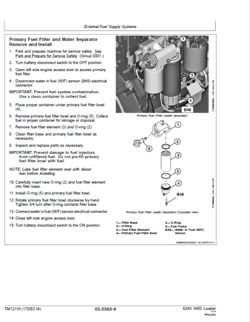 John Deere 824K 4WD Engine T3 & S2 Loader Technical Manual (S.N 641970 - 664099) - Image 4