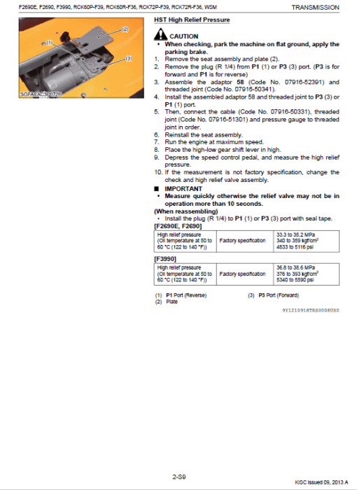 Kubota F2690, F2690E, F3990 Front Mower Workshop Manual - Image 4