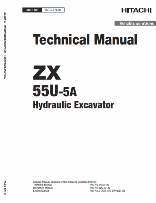 Hitachi ZX55U-5A Mini Excavator Service Repair Manual - Image 2