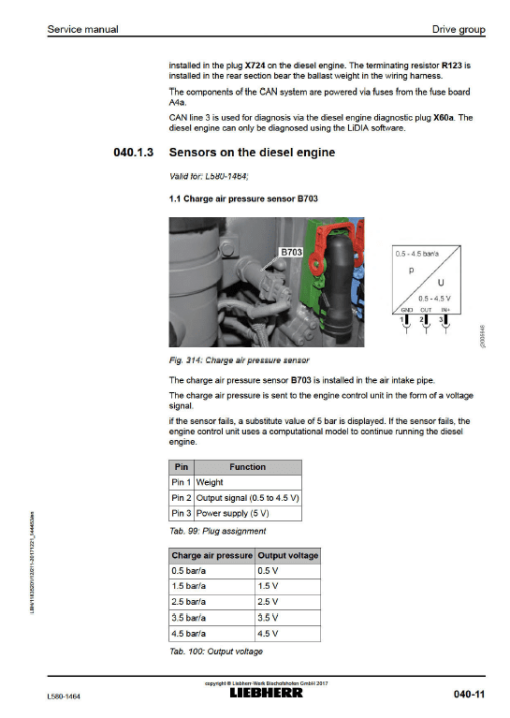 Liebherr L580 Type 1464 Wheel Loader Service Manual - Image 3