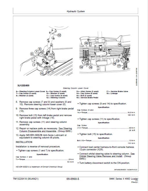 John Deere 844K 4WD Series II Loader Technical Manual (S.N after C664096 & D664096 -) - Image 4