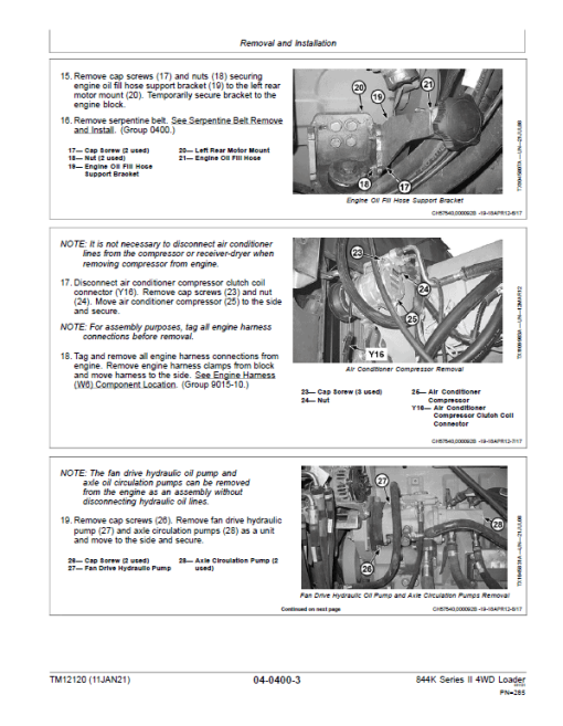 John Deere 844K Series II 4WD Engine T3 & S2 Loader Technical Manual (S.N 642008 - 664095) - Image 4