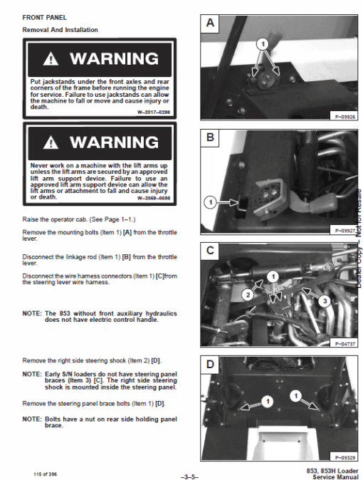 Bobcat 853 and 853H Skid-Steer Loader Service Manual - Image 2