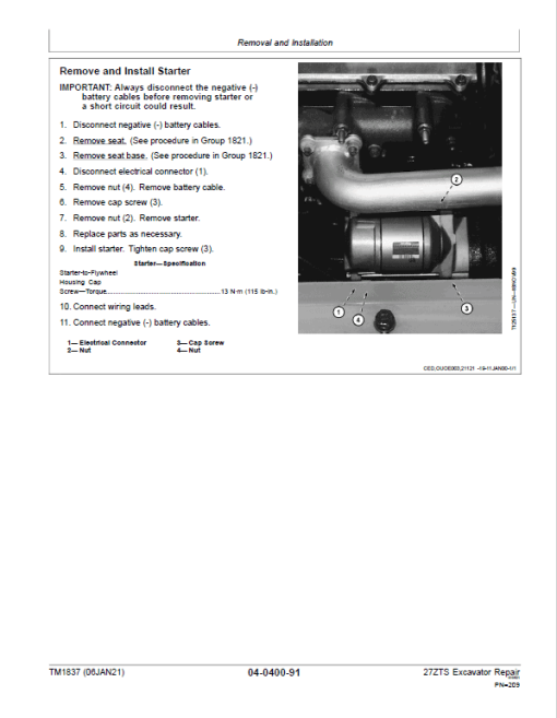 John Deere 27ZTS Excavator Repair Technical Manual - Image 4