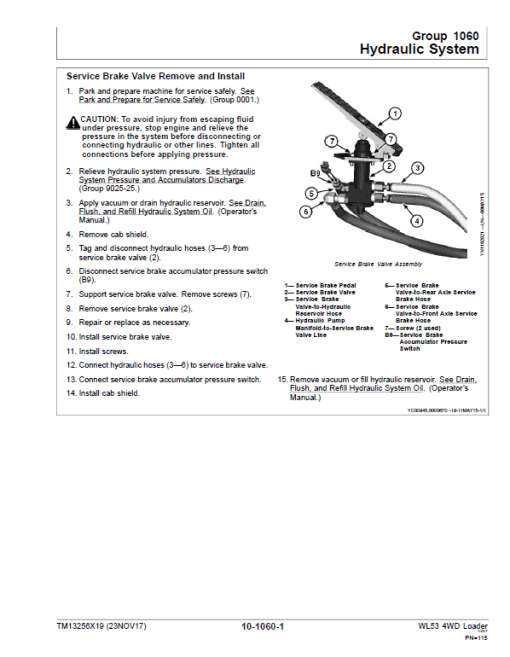 John Deere WL53 4WD Loader Repair Technical Manual (S.N D100008 - D100079) - Image 4