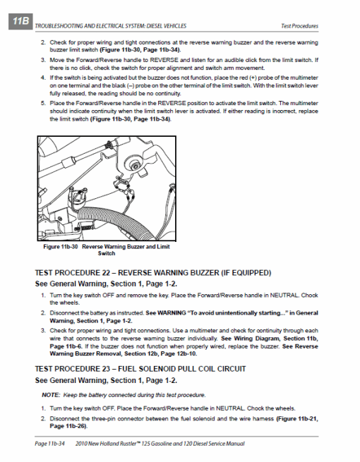 New Holland 120, 125 Rustler Service Manual - Image 4