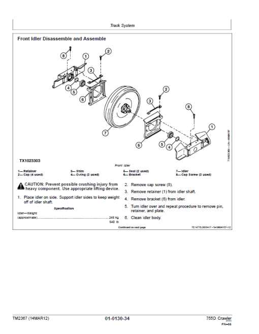 John Deere 755D Crawler Loader Technical Manual (TM2366 and TM2367) - Image 4