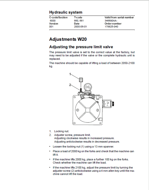 BT W18, W20 Pallet Truck Service Manual - Image 4