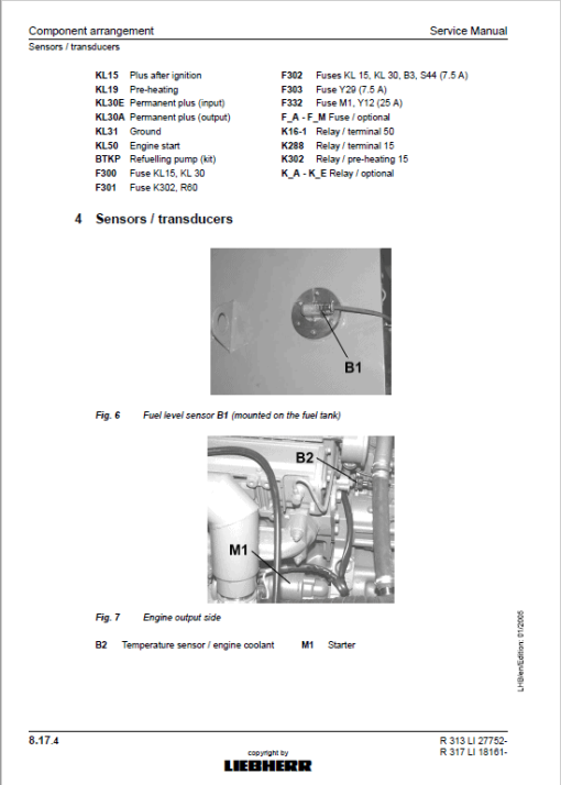 Liebherr A309, A311, A312, A314, A316, R313, R317 Litronic Excavator Manual - Image 4