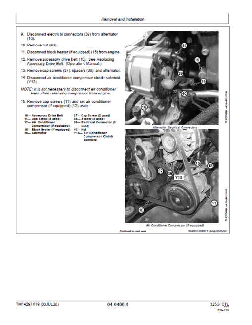 John Deere 325G Compact Track Loader Repair Technical Manual (S.N after G328658 - ) - Image 4