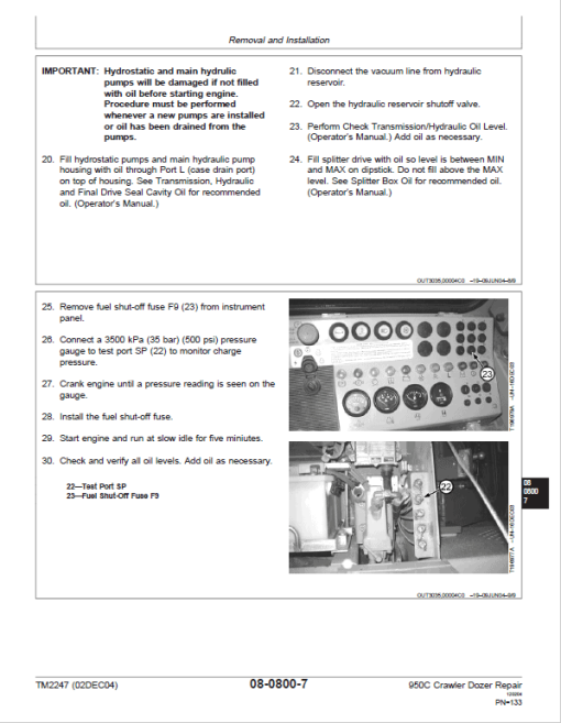 John Deere 950C Crawler Dozer Technical Manual (TM2247 and TM1849) - Image 4